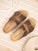 BABUNKERS Family Leren slippers bruin