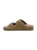 BABUNKERS Family Leder-Pantoletten in Khaki
