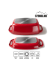 Stoneline 2-delige set: braadslede "XX" rood - (B)43 x (H)26 cm