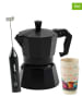 Stoneline 4tlg. Kaffee-Set in Schwarz