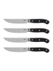 Stoneline 4er-Set: Steakmesser in Schwarz - (L)23,2 cm