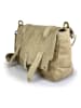 ORE10 Leder-Umhängetasche "Sim" in Beige - (B)30 x (H)21 x (T)8 cm