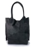 ORE10 Leder-Schultertasche "Rabar" in Schwarz - (B)36 x (H)45 x (T)19 cm