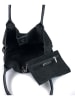 ORE10 Leder-Schultertasche "Rabar" in Schwarz - (B)36 x (H)45 x (T)19 cm