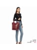 ORE10 Leren shopper "Laura" bordeaux - (B)38 x (H)41 x (D)20 cm