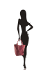 ORE10 Leren shopper "Laura" bordeaux - (B)38 x (H)41 x (D)20 cm
