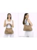 ORE10 Leren handtas taupe - (B)32 x (H)20 x (D)14 cm