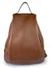 ORE10 Leren rugzak "Rias" bruin - (B)23 x (H)33 x (D)12 cm