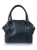 ORE10 Leder-Henkeltasche "Verso" in Schwarz - (B)23 x (H)20 x (T)17 cm