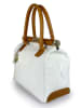 ORE10 Leren handtassen "Roser" wit/lichtbruin - (B)24 x (H)27 x (D)17 cm