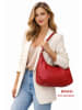 ORE10 Leder-Schultertasche "Brasi" in Rot - (B)38 x (H)21 x (T)4 cm
