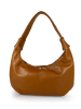 ORE10 Leder-Schultertasche "Brasi" in Hellbraun - (B)38 x (H)21 x (T)4 cm