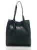 ORE10 Leder-Schultertasche "Aram" in Schwarz - (B)34 x (H)28 x (T)12 cm