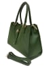 ORE10 Leren handtas "Mida" groen - (B)35 x (H)25 x (D)11 cm
