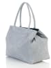 ORE10 Leren shopper "Plaso" lichtgrijs - (B)41 x (H)28 x (D)7 cm