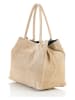 ORE10 Leren shopper "Plaso" beige - (B)41 x (H)28 x (D)7 cm