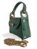 ORE10 Leren handtas "Raser" groen - (B)17 x (H)12 x (D)6 cm