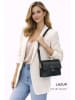 ORE10 Leren schoudertas "Lazur" zwart - (B)22 x (H)18 x (D)7 cm