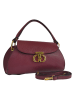 ORE10 Leder-Henkeltasche "Nadis" in Bordeaux - (B)34 x (H)17 x (T)12 cm