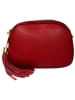 ORE10 Leder-Umhängetasche "Bristol" in Rot - (B)23 x (H)6 x (T)9 cm
