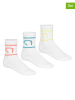 KARI TRAA Skarpety sportowe (3 pary) w kolorze białym ze wzorem