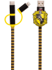 Harry Potter Kabel 3w1 "Hogwarts Hufflepuff" w kolorze żółto-czarnym - dł. 80 cm