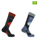 SALOMON 2er-Set: Funktionssocken "Access JR" in Schwarz/ Blau/ Rot