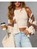 LA Angels Cardigan in Creme/ Braun
