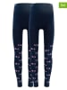 ewers 2er-Set: Leggings "Blümchen" in Dunkelblau