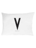 Design Letters Kissenhülle "V" in Weiß - (L)70 x (B)50 cm