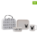 Design Letters 4tlg. Kindergeschirr-Set "Classics in a suitcase" in Weiß