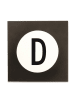 Design Letters Wandhaken "D" in Schwarz - (B)9 x (H)14 cm