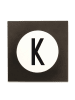 Design Letters Wandhaak "K" zwart - (B)9 x (H)14 cm