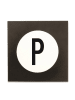 Design Letters Wandhaak "P" zwart - (B)9 x (H)14 cm