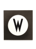 Design Letters Wandhaak "W" zwart - (B)9 x (H)14 cm