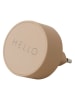 Design Letters Laadstekker "Hello" beige - Ø 4,5 cm