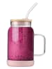 Vialli Design Glas mit Trinkhalm in Rosa - 600 ml