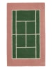 OYOY mini Kurzflor-Teppich "Tennis" in Grün/ Rosa - (L)150 x (B)88 cm