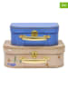 OYOY mini 2er-Set: Aufbewahrungskoffer in Blau/ Beige