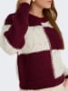 JDY Pullover in Bordeaux/ Weiß