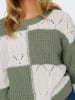 JDY Pullover in Salbei/ Weiß