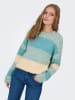 JDY Pullover "Veronica" in Creme/ Türkis