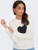 JDY Sweatshirt "Paris" in Creme/ Schwarz