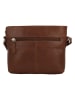 HIDE & STITCHES Leren schoudertas bruin - (B)21 x (H)18 x (D)5 cm