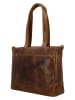 HIDE & STITCHES Leder-Schultertasche in Hellbraun - (B)34 x (H)34 x (T)8 cm