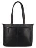 HIDE & STITCHES Leder-Schultertasche in Schwarz - (B)34 x (H)34 x (T)8 cm
