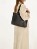 HIDE & STITCHES Leder-Schultertasche in Schwarz - (B)34 x (H)34 x (T)8 cm