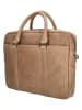 HIDE & STITCHES Leder-Businesstasche in Beige - (B)38 x (H)29 x (T)7 cm