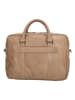 HIDE & STITCHES Leder-Businesstasche in Beige - (B)38 x (H)29 x (T)7 cm