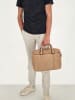 HIDE & STITCHES Leder-Businesstasche in Beige - (B)38 x (H)29 x (T)7 cm